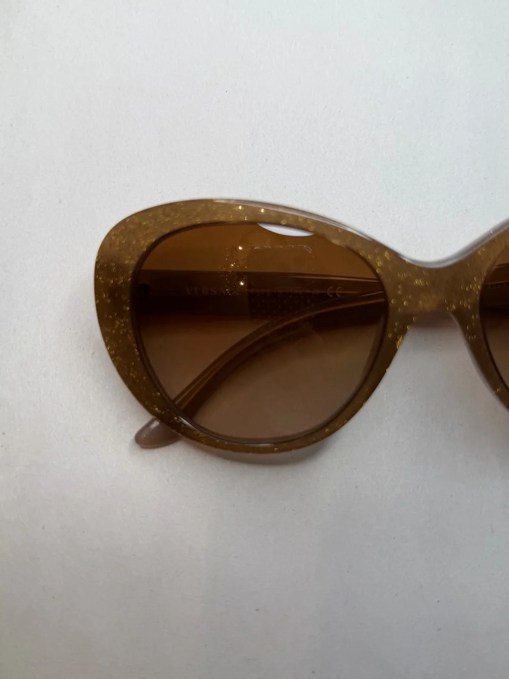 Versace Glitter Brown Cat-Eye Sunglasses